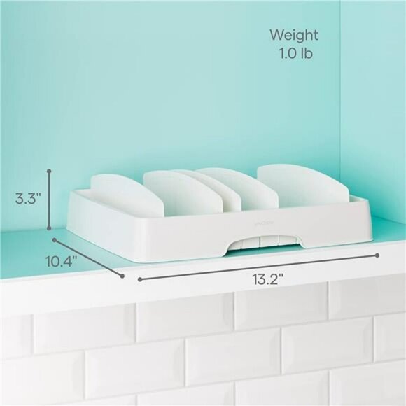 Adjustable Food Container Lid Organizer for Kitchen Cabinet Storage Large - Picture 2 of 7